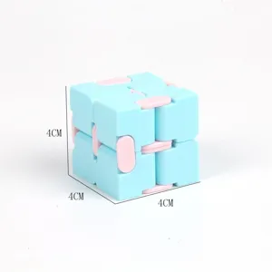 Macaron Fidget Infinity Cube Toy Stress Relief Pocket Folding Puzzle Cube 4cm Size