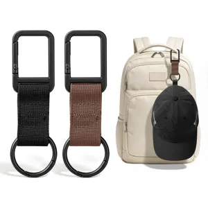 Llavero Multifuncional Con Clip Para Sombrero De Mochila Para Viajes Al Aire Libre De Cuero PU Mosqueton De Metal Soporte Gancho De Almacenamiento Portatil Para Gorra De Beisbol Accesorios