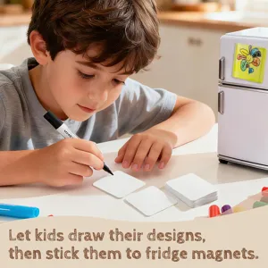 DIY Acryl Kühlschrankmagnet Set mit Blankokarten für Kinder zum Malen und Dekorieren.
