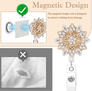 Portaidentificacion magnetico con estrases flor portatarjetas retractil oficina enfermeras