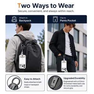 Enrouleur de Badge Rétractable Clip de Téléphone Alliage de Zinc Porte-clés Résistant