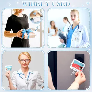 Retractable badge reel with bow print ID card holder, perfect for nurses and office staff.