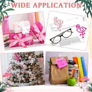 Acrylic flamingo bookmark set for DIY crafts, cute pink page markers and decorative hanging pendants.