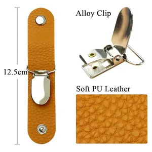 Clip per cappello in pelle PU gancio portaoggetti antivento portacappelli con fermaglio in lega
