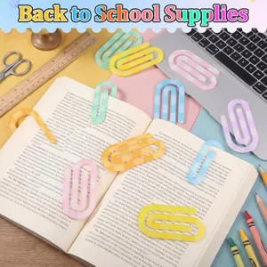 Set de clips de papel y marcapáginas de acrílico de colores para oficina y escuela
