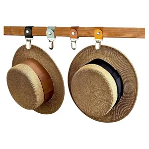 Clip per cappelli in pelle PU da viaggio, supporto per cappelli mani libere per borse.