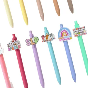 Jolis stylos à bille en acrylique pour orthophoniste, stylos mignons colorés minimalistes.