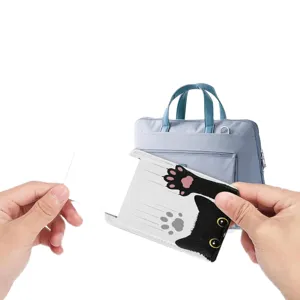Cute Black Cat Leather Luggage Tag Travel Card Holder ID Badge Case Stylish Design