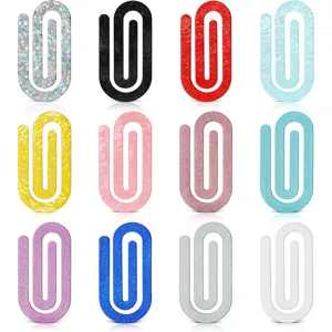 Kreatives Büroklammer Form Acryl Lesezeichen Glitzer Marmor Holographische Sterne Design DIY Bequemer Hängender Anhänger Schreibtisch Ornament Buchseite Marker Für Büro Schule Bedarf