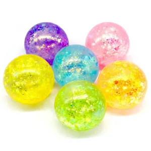 Colorful glitter stress relief balls translucent squishy sensory toy set product detail view