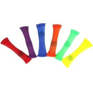 Colorful mesh and marble fidget toys set, anti-anxiety sensory toys in fan shape display.