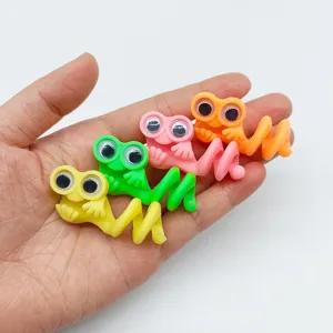 Cute googly eye silicone pen toppers colorful flexible spring toys student stationery gifts