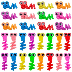 Cute Googly Eyes Silicone Pen Topper Colorful Spiral Pencil Toy Fun Stationery Gift