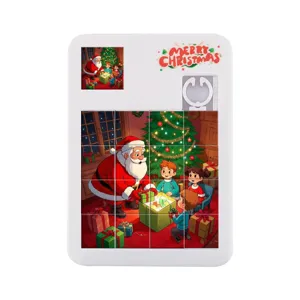 Rompecabezas deslizante de Navidad 16 cuadrículas juego educativo de bloques para niños