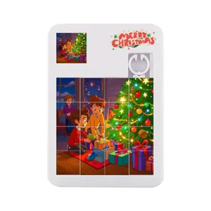Rompecabezas deslizante de Navidad 16 cuadrículas laberinto juguete plástico niños