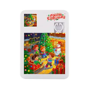 Juguete de rompecabezas deslizante de Navidad 16 rejillas laberinto educativo ninos