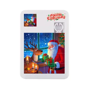 Rompecabezas deslizante de Navidad 16 rejillas bloque deslizante juguete detalles diseño.