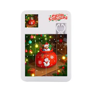 Juguete de rompecabezas deslizante de Navidad 16 cuadrículas laberinto juego educativo regalo