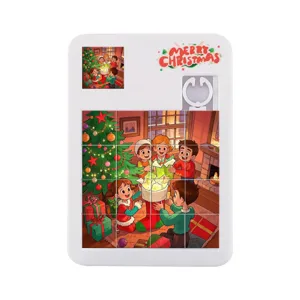 Juguete de rompecabezas deslizante de Navidad 16 rejillas juego educativo niños.