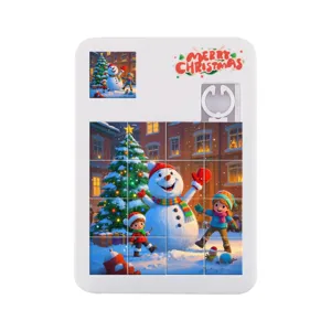 Juego de rompecabezas deslizante de Navidad juguete educativo de 16 rejillas para ninos
