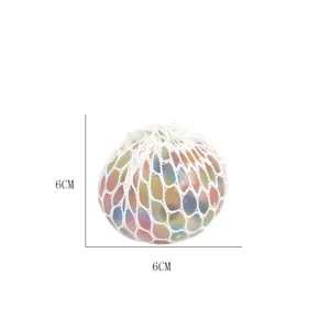 Squeeze mesh grape stress ball 6cm colorful sensory toy for kids and adults stress relief