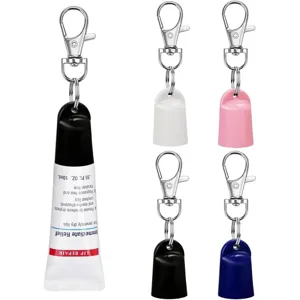 Tragbarer Lippenbalsam Schlüsselanhänger Halter Kappe Schutz Auslaufsicherer Clip Auf Hülle Halter Reise Lippenbalsam Schlüsselring Zubehör