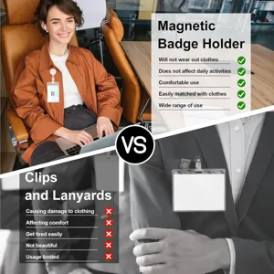 Magnetische badgehouder beschermt kleding en biedt optimaal draagcomfort voor dagelijks gebruik.