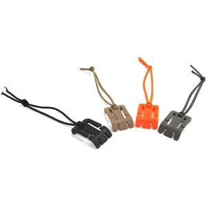 Outdoor tactical webbing hanging buckles with elastic cords, multi-color set for backpack storage.