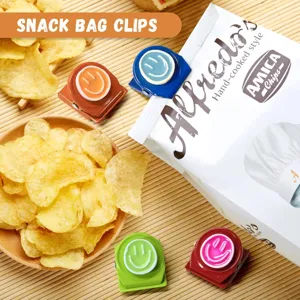 Bunte Smiley Harz Magnetklammer für Kühlschrank Notizhalter und Snackbeutel Clip