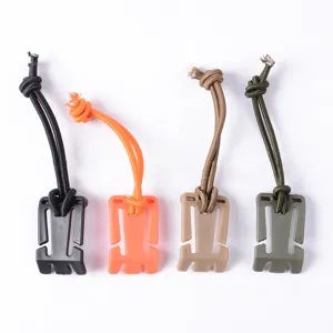 Outdoor multi-functional backpack hanging buckle with elastic cord storage buckle set