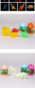 Juego de juguetes de caja sorpresa de huevo de dinosaurio de Pascua con mini figuras.