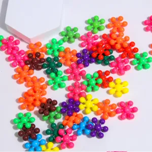 Set de bloques de construcción de copo coloridos juguete educativo de plástico 3D para niños.