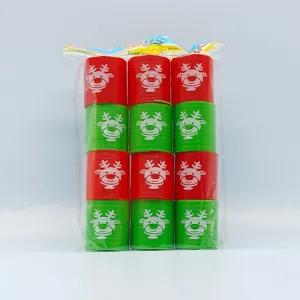 Christmas mini spring toys set, colorful plastic magic rainbow circles for children holiday fun.