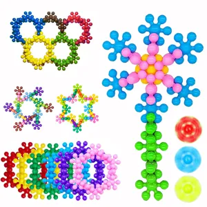 Niños 3D bloques de construcción de flores de ciruelo rompecabezas de copos de nieve juguete