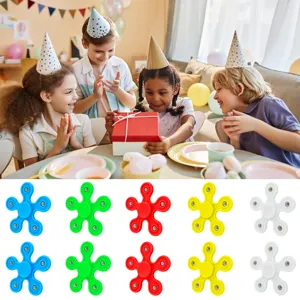 Colorful 5-petal fidget spinner hand toy with metal bearings for stress relief and fun.