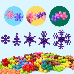 Bloques de construcción de copo plástico colorido juguete educativo 3d puzzle detalle