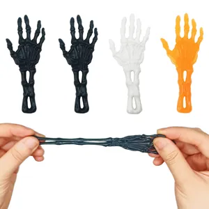 TPR soft rubber stretch skeleton hand toy, Halloween sticky decompression fidget toy