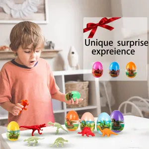 Set de juguetes de caja ciega de huevos de dinosaurio sorpresa para niños con miniaturas.