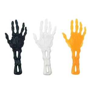 Halloween TPR skeleton hand sticky toys, stretchable decompression novelty toys in multi colors.