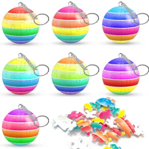 3D sphere puzzle keychain colorful educational toy bag pendant multi-color geometric block
