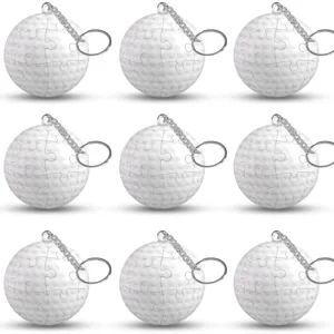 Detailed view of the 3D spherical golf ball puzzle keychain, creative educational toy pendant for bags.
