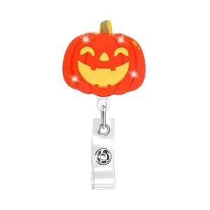 Halloween Kürbis Ausweishalter Retractable ID Kartenhalter Niedlich Lehrer Büro Schlüsselbund