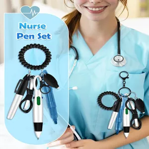 Krankenschwester Stift Set mit einziehbarer Ausweishrolle und Mini medizinischen Werkzeugen.