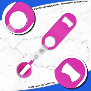 Ausziehbarer Flaschenöffner Schlüsselanhänger rosa Ausweisjojo kompakter Bieröffner tragbar