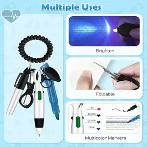 Krankenschwester Stift Set Detail mit multifunktionalen Werkzeugen, Mini Taschenlampe.