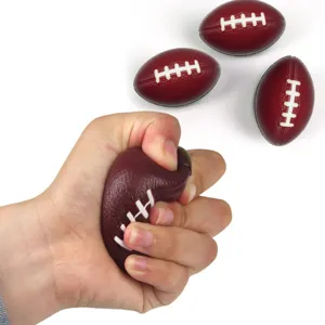 PU Foam Rugby Stress Relief Squeeze Ball Brown Simulation Sports Fidget Toy For Adult Office Daily Relaxation