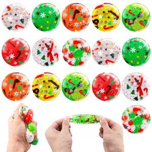 Christmas stress relief water bead squeeze ball sensory toy for anxiety and hand exercise.