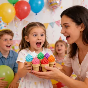 Conjunto de llaveros de helado descompresión para niños con bonitos colgantes coloridos