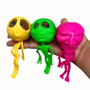 Skeleton alien squeeze toy Halloween funny prank water ball stress relief toy detail view