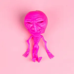 Pink alien skeleton squeeze toy funny Halloween stress relief toy novelty fidget toy decompression